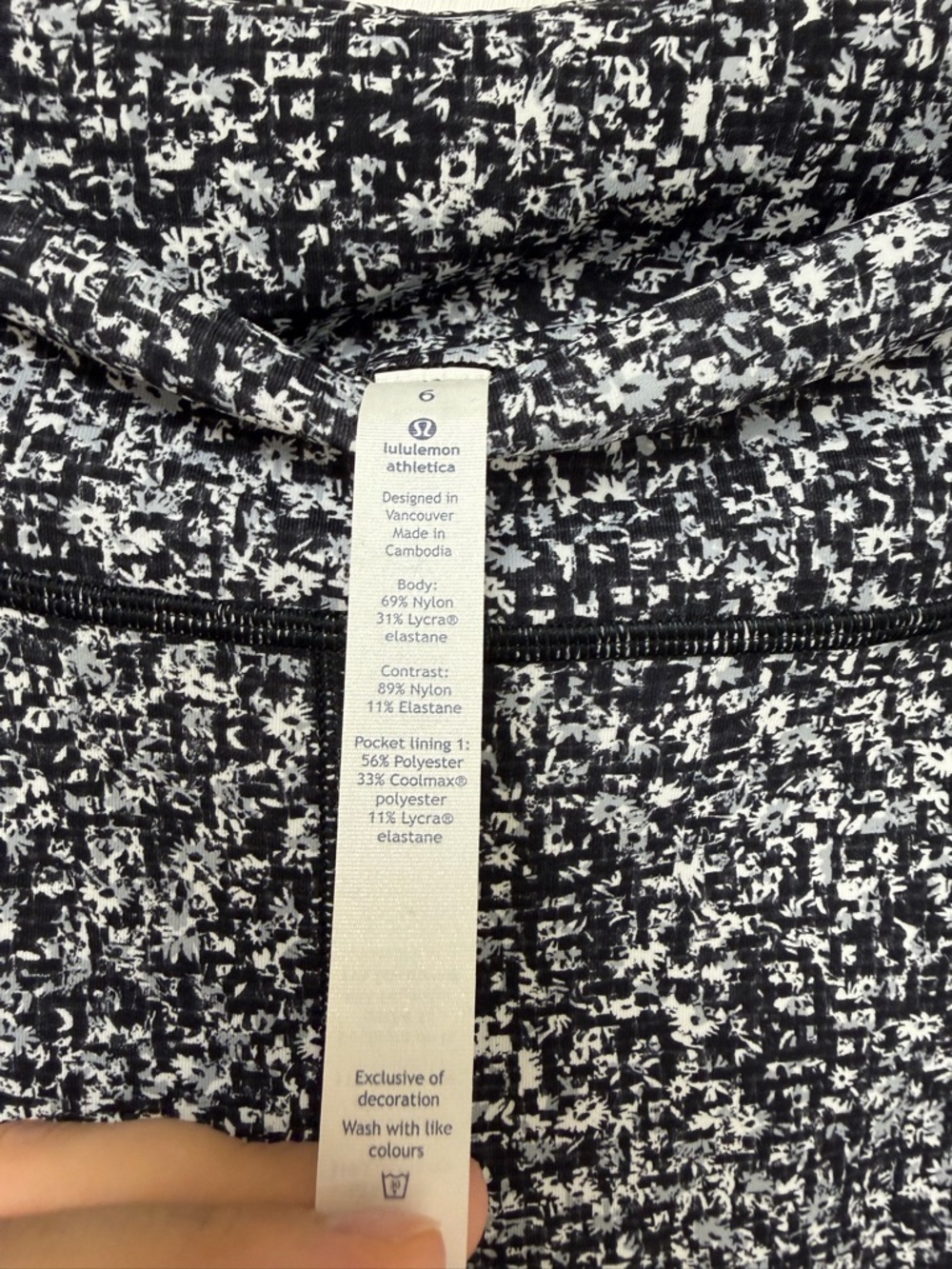 Lululemon Sole Training 7/8 Tight Daisy Dust Alpine White Black Size 6 - Picture 11 of 14